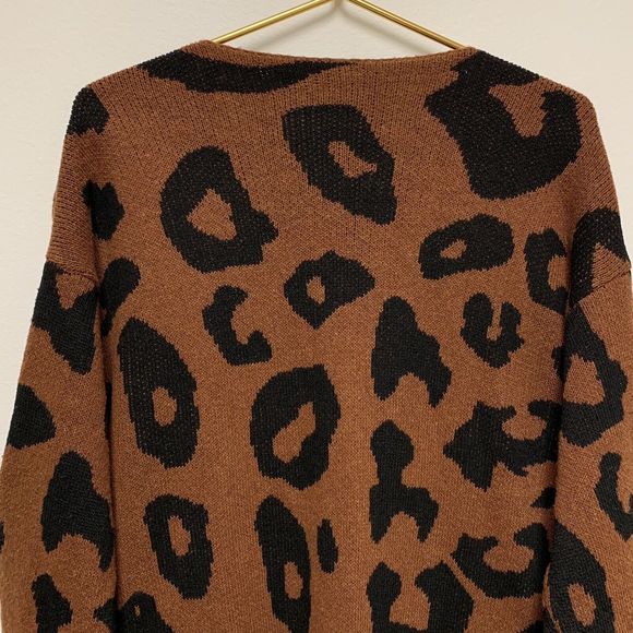 Goodnight Macaroon Reilly Leopard Print‎ Open Cardigan Sweater Coat Duster OS - Picture 6 of 7